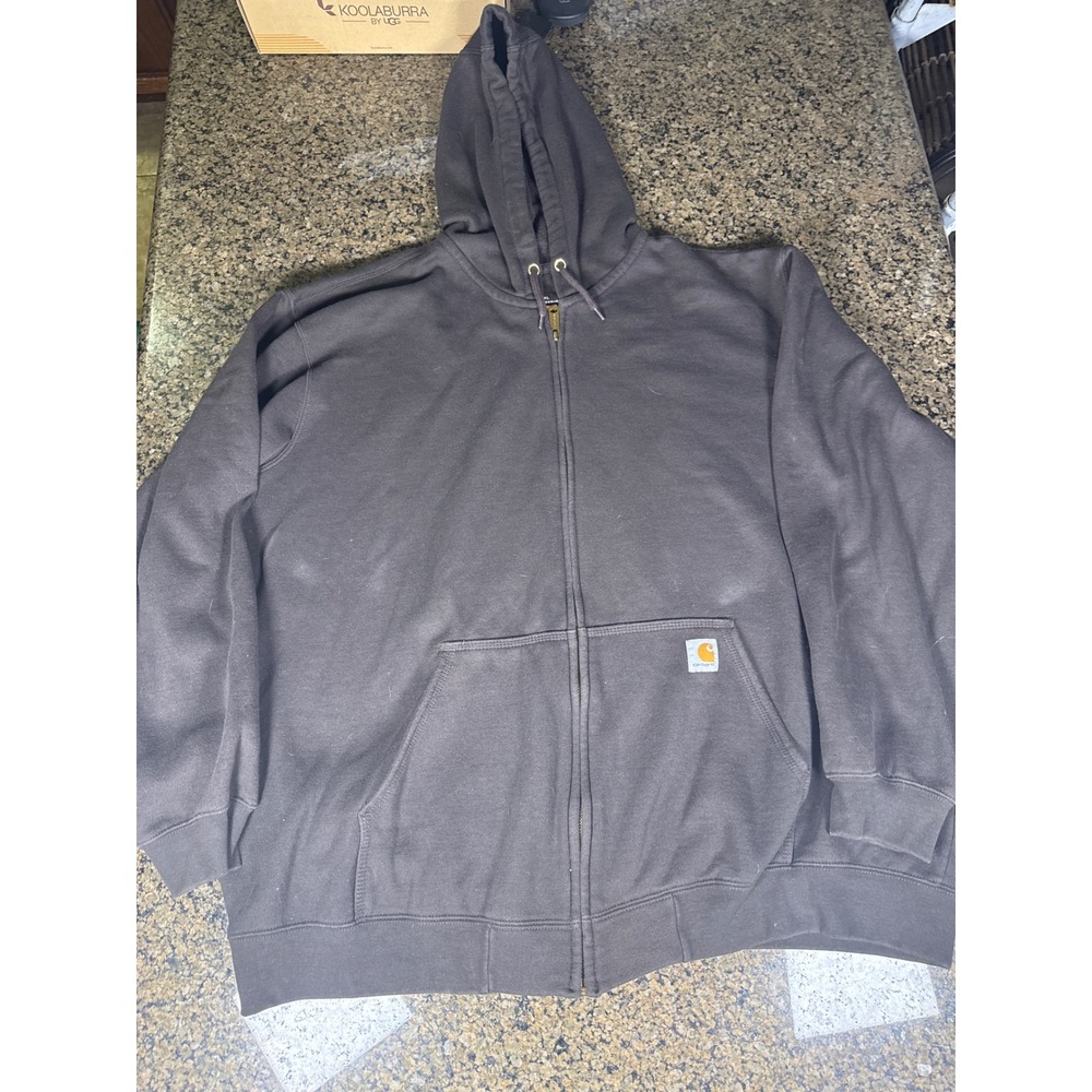 Carhartt Mens 3XL Original Fit Full Zip Hoodie Charcoal Gray Sweatshirt 0250